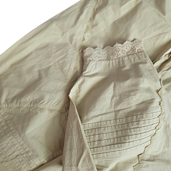 Free People Yellow Eyelet Trim Beach Life Harem Pants M - Picture 4 of 6